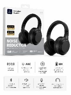 سماعة رأس WIWU SoundBass TD-15 ANC لاسلكية مع عزل ضوضاء – أسود