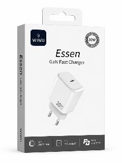 شاحن WIWU Essen GaN سريع 30 واط USB-C – أبيض