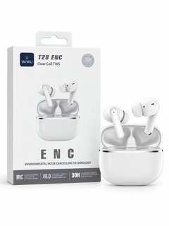 سماعات واي وو T28 لاسلكية بتقنية ENC – أبيض