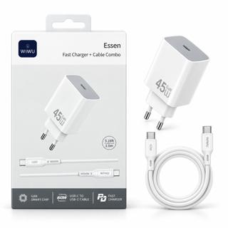 WIWU Essen 45W Fast Charger + USB-C to USB-C Cable Combo
