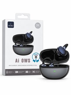 سماعات واي وو Ai OWS للترجمة الفورية بأذن مفتوحة – أسود